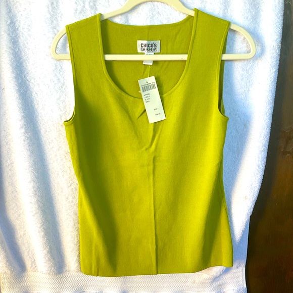 Chico’s Design Apparel Lucie 3 Sleeveless Knit Eden Green; NWT; M/8 - Picture 1 of 11